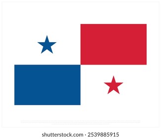 National flag of Panama on a white background, Independence Day of Panama, Editable Vector illustration of Panama flag, National Day design, Vector design of brush flag of panama