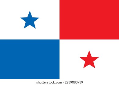 National flag of panama. Vector illustration.