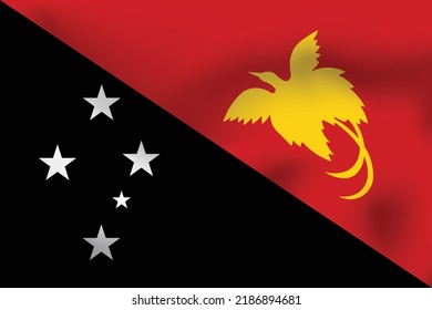 National flag of PAPUA NEW GUINEA. Realistic pictures flag