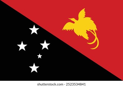 National flag of Papua New Guinea. Papua New Guinea flag. Vector illustration.