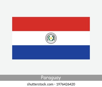 National Flag of Paraguay. Paraguayan Country Flag. Republic of Paraguay Detailed Banner. EPS Vector Illustration File
