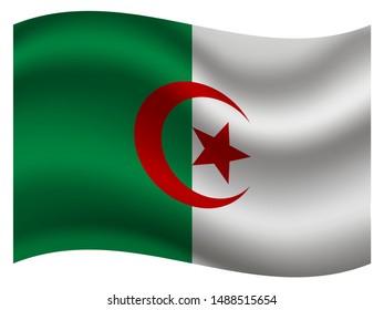National flag of Peoples Democratic Republic of Algeria. original colors and proportion. Simply vector illustration eps10, from countries flag set.