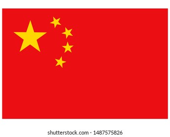 National flag of Peoples Republic of China . original colors and proportion. Simply vector illustration, from countries flag set.