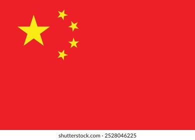 National Flag of the People's Republic of China, also known as the Five-star Red Flag. Chinese national flag in official colors.