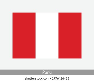 National Flag of Peru. Peruvian Country Flag. Republic of Peru Detailed Banner. EPS Vector Illustration Cut File