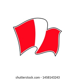 The national flag of Peru. Vector illustration. Lima
