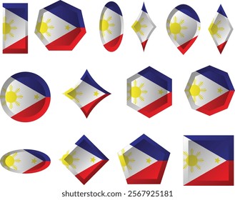 The national flag of the Philippines is a horizontal bicolor flag with equal bands of royal blue and crimson red, with a white, equilateral chevron at the hoist.