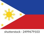 National flag of Philippines. Philippines flag. Vector Illustration.