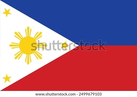 National flag of Philippines. Philippines flag. Vector Illustration.