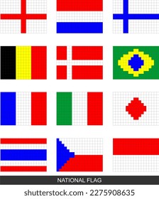 national flag pixel arts vector
