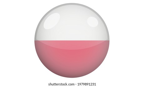 National flag of Poland in icon design. Polish flag vector