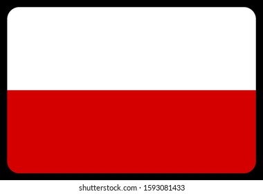 national flag of poland on black background