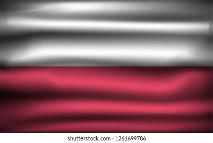 National Flag of Poland PL. Front view, official colors and correct proportion. Realistic vector illustration.