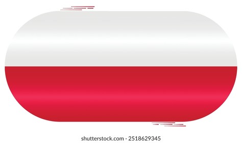 National Flag of Poland. Polen flag in Capsule shape. European Country. Polish flags isolated on white background. Editable vector EPS available