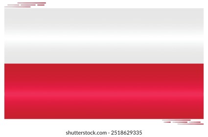 National Flag of Poland. Polen flag in Rectangle shape. European Country. Polish flags isolated on white background. Editable vector EPS available