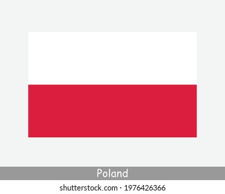 National Flag of Poland. Polish Country Flag. Republic of Poland Detailed Banner. EPS Vector Illustration Cut File