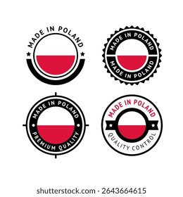 National flag of the Poland, set flat vector icons