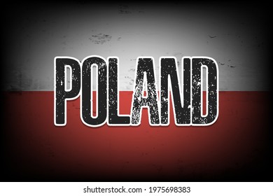 National flag of Poland. Vintage background. Grunge texture. Banner design pattern. Vector illustration