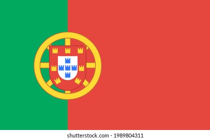National flag of the Portugal. Vector illustration.