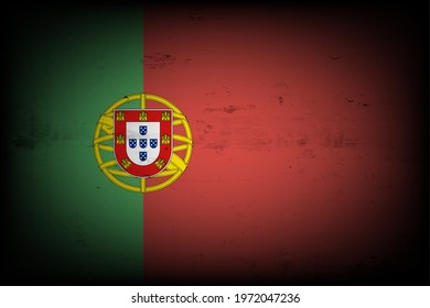 National flag of Portugal. Vintage background. Grunge texture. Banner design pattern. Vector illustration