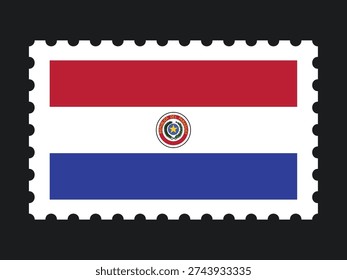 National Flag Postage Stamp Icon for PARAGUAY Mail, Patriotism, and National Identity