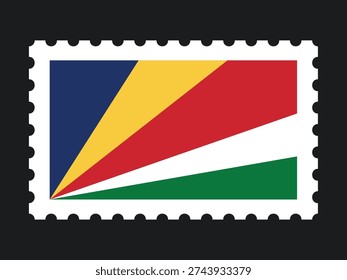 National Flag Postage Stamp Icon for SEYCHELLES Mail, Patriotism, and National Identity