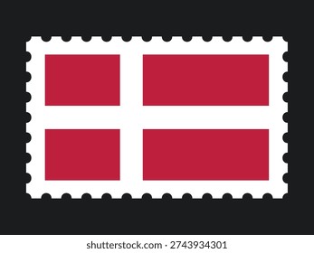 National Flag Postage Stamp Icon for DENMARK Mail, Patriotism, and National Identity