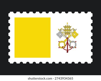National Flag Postage Stamp Icon for VATICAN Mail, Patriotism, and National Identity
