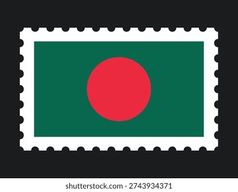 National Flag Postage Stamp Icon for BANGLADESH Mail, Patriotism, and National Identity
