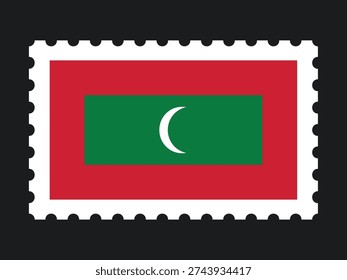 National Flag Postage Stamp Icon for MALDIVES Mail, Patriotism, and National Identity