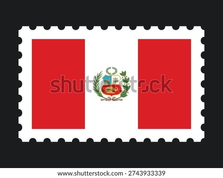National Flag Postage Stamp Icon for Peru Mail, Patriotism, and National Identity