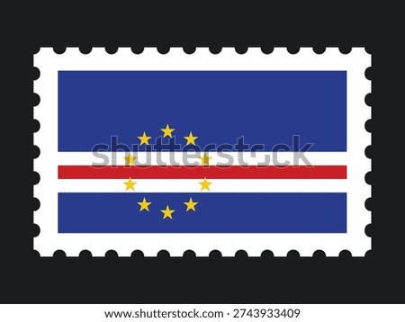 National Flag Postage Stamp Icon for CAPE VERDE Mail, Patriotism, and National Identity