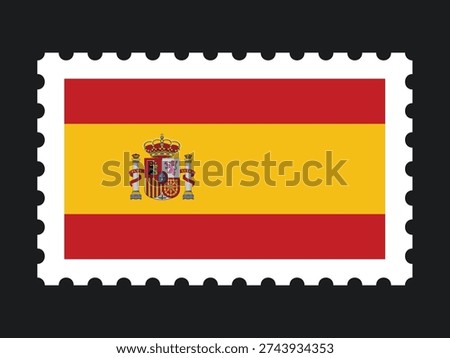 National Flag Postage Stamp Icon for SPAIN Mail, Patriotism, and National Identity