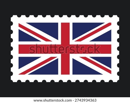 National Flag Postage Stamp Icon for UNITED KINGDOM Mail, Patriotism, and National Identity