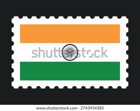 National Flag Postage Stamp Icon for INDIA Mail, Patriotism, and National Identity