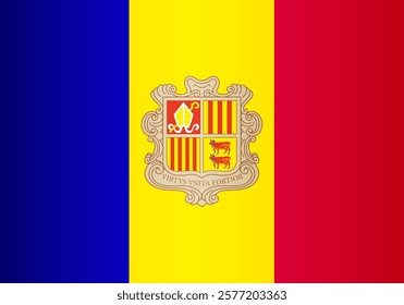 National Flag of the Principality of Andorra. Vector element