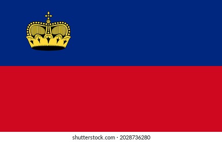 National flag of Principality of Liechtenstein