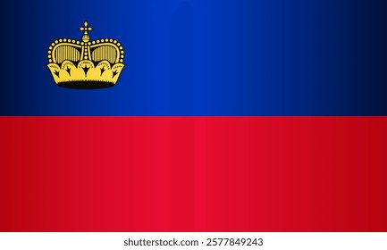 National Flag of the Principality of Liechtenstein. Vector Element