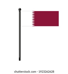 national flag of Qatar in the original size,colours and proportions(11:28) on the stick
