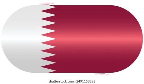 National Flag of Qatar. Qatari flag in capsule shape. Middle East Country. Qatar flags isolated on white background. Editable vector EPS available