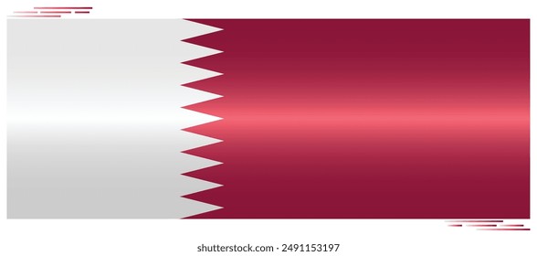 National Flag of Qatar. Qatari flag in Rectangle shape. Middle East Country. Qatar flags isolated on white background. Editable vector EPS available