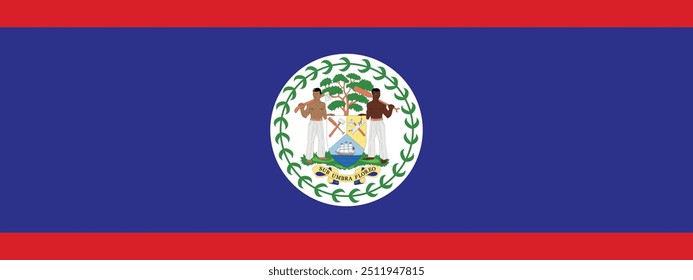 National flag of Rectangular Belize country vector and illustration 
