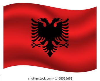 National flag of Republic of Albania. original colors and proportion. Simply vector illustration, from countries flag set.