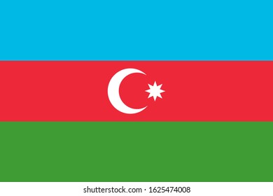 National flag of the Republic of Azerbaijan.Vector illustration.
