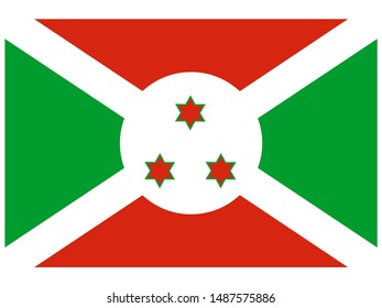 National flag of Republic of Burundi. original colors and proportion. Simply vector illustration eps10, from countries flag set.