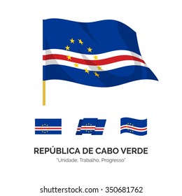 The national flag of the Republic of Cape Verde. The Cape Verde Islands. Vector illustration.