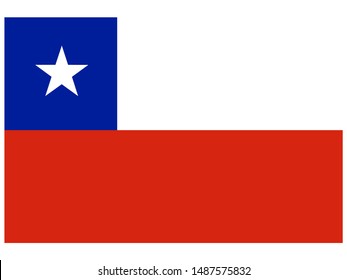 National flag of Republic of Chile. original colors and proportion. Simply vector illustration, from countries flag set.