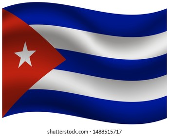 National flag of Republic of Cuba . original colors and proportion. Simply vector illustration, from countries flag set.