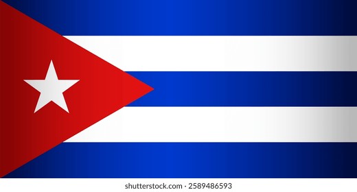 National Flag of the Republic of Cuba. Vector Element