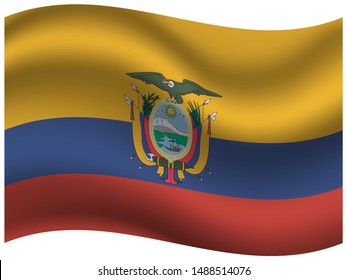 National flag of Republic of Ecuador. original colors and proportion. Simply vector illustration, from countries flag set.